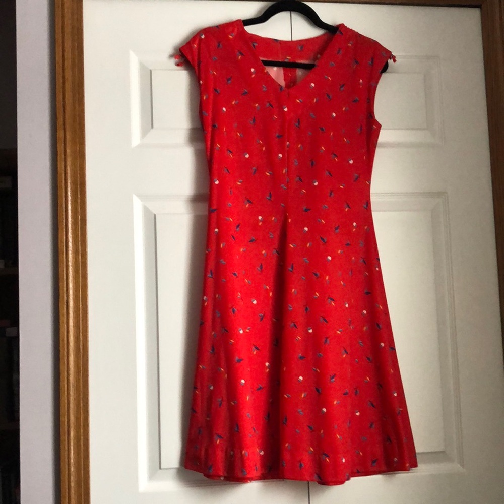 Vintage red print dress